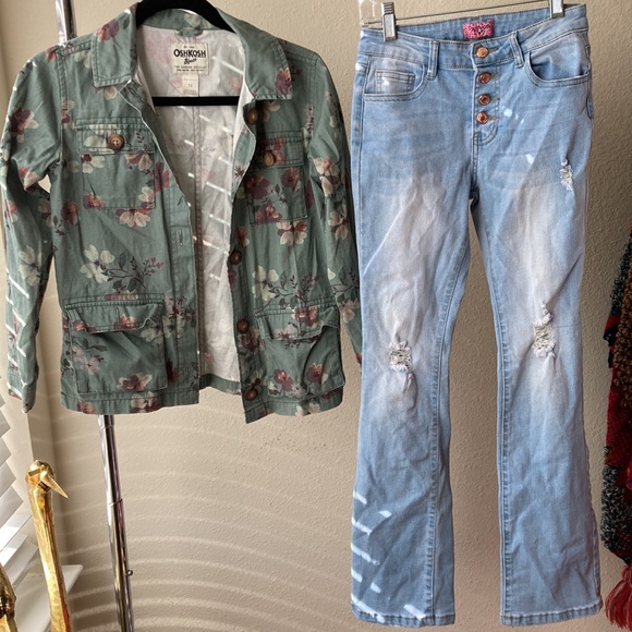 Girls Floral Jacket and Jeans - Picture 5 of 6